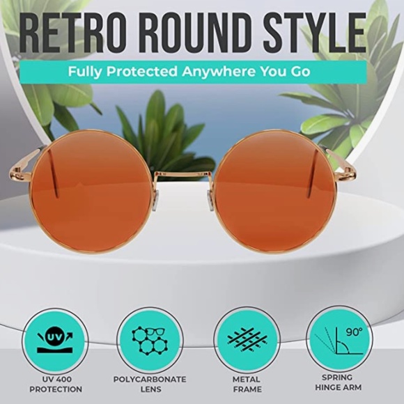 Sunny Pro Retro Round Sunglasses Small Colored Lens Hippie John Lennon Glasses main image 4